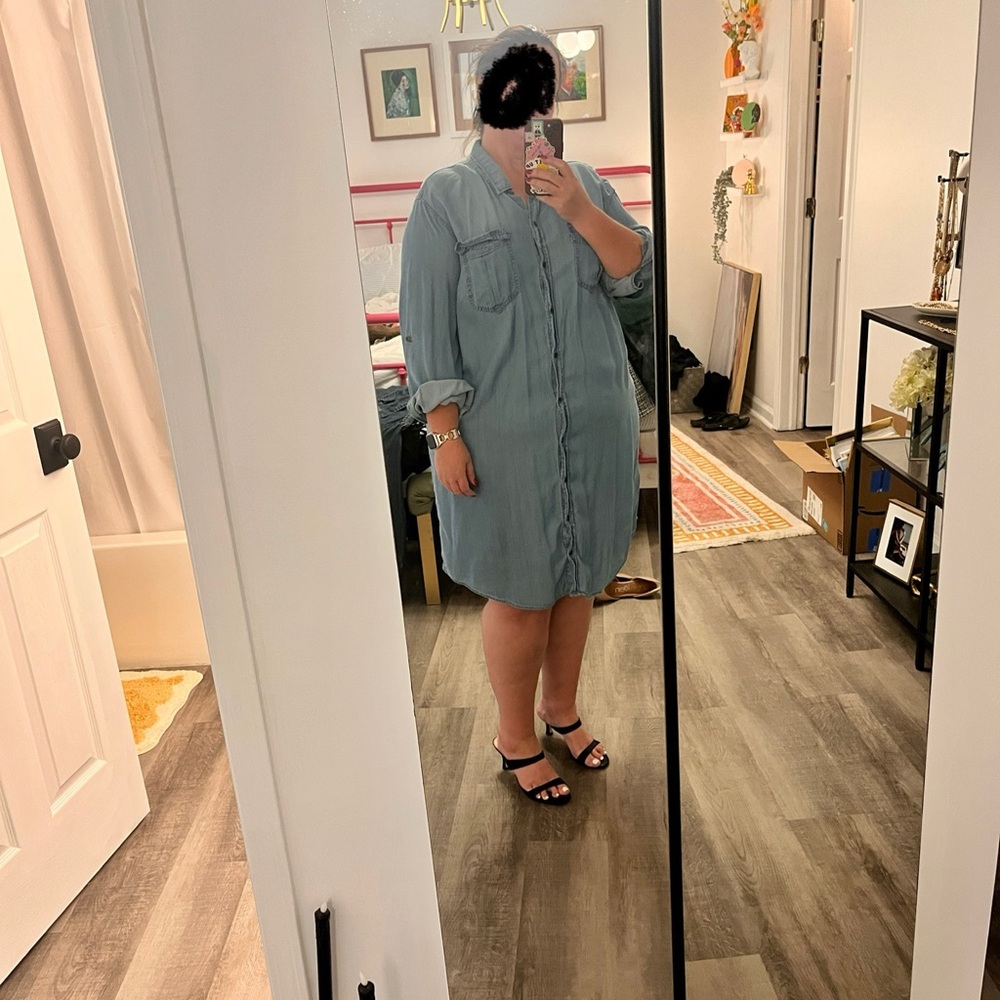 Ava & Viv Light Blue Long Sleeve Dress